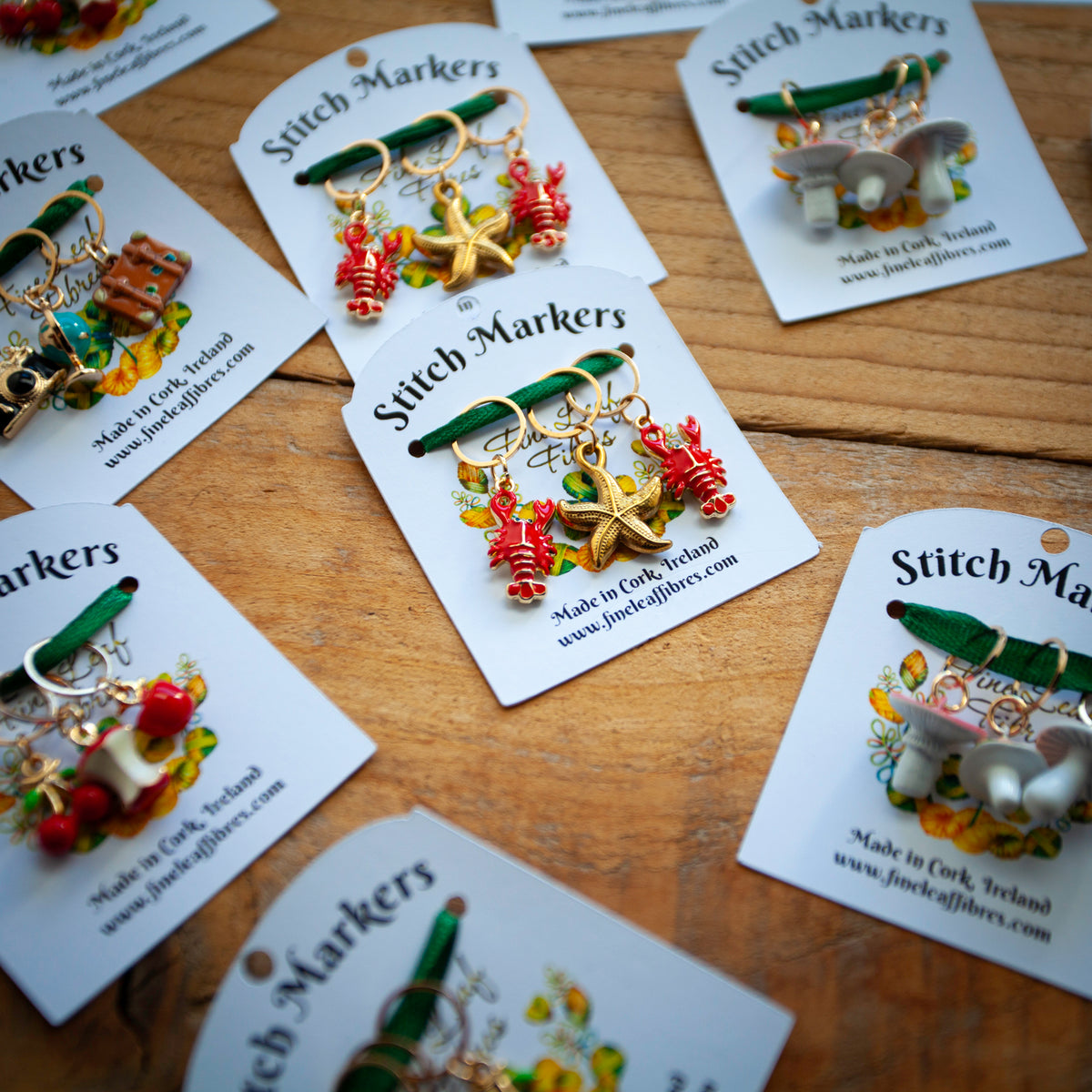 Set of 3 Knitting Stitch Markers - Cherries