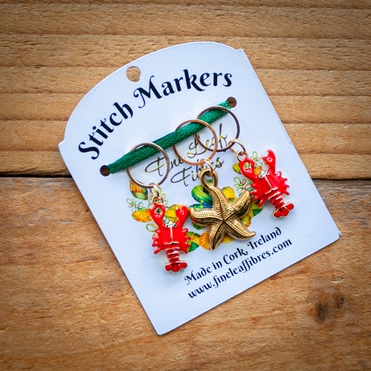 Set of 3 Knitting Stitch Markers - Lobsters