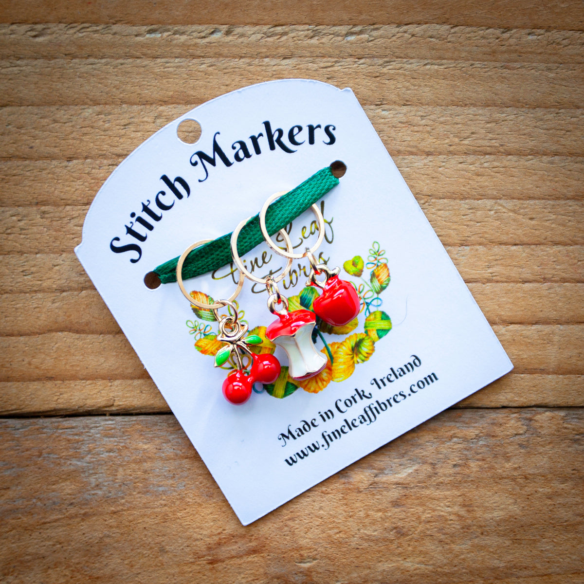 Set of 3 Knitting Stitch Markers - Fruits