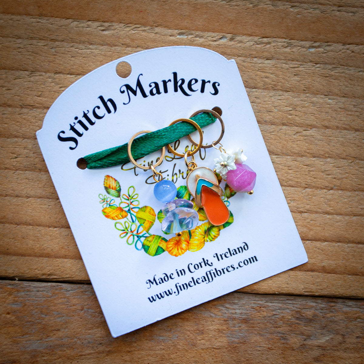 Set of 3 Knitting Stitch Markers - Beach vacation