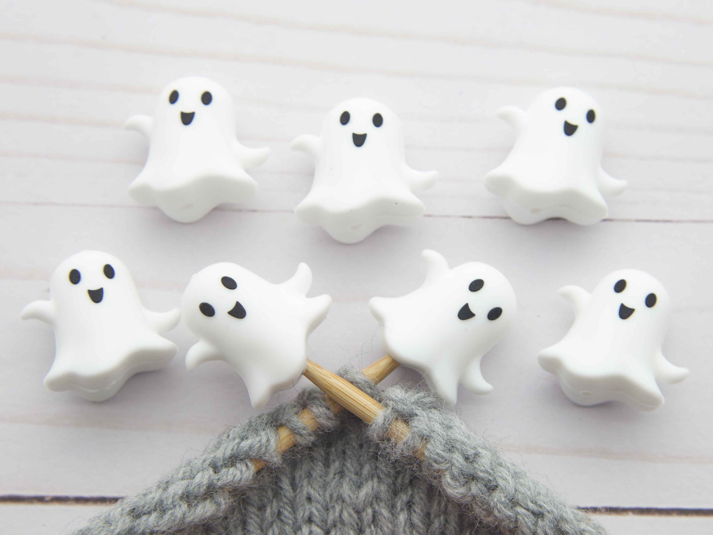 Stitch stoppers - Fox & Pine - set of 2 knitting needle stoppers - Dancing Ghosts