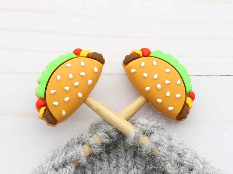 Stitch stoppers - Fox & Pine - set of 2 knitting needle stoppers - Taco