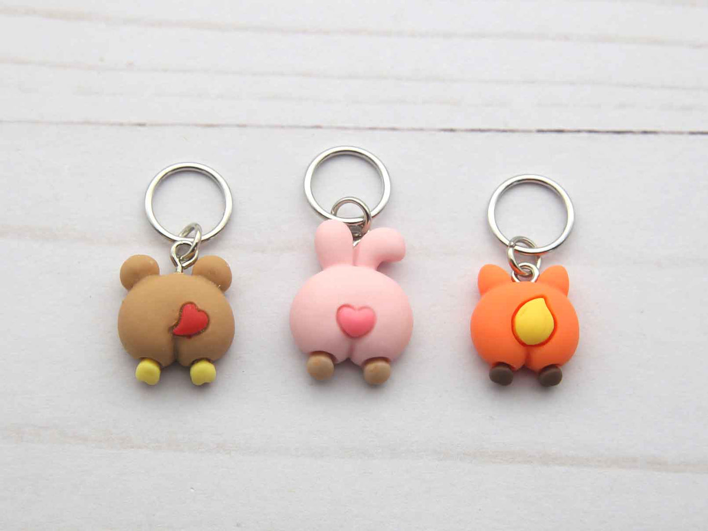 Set of 3 Fox & Pine Stitches stitch markers for knitting - Little Animals