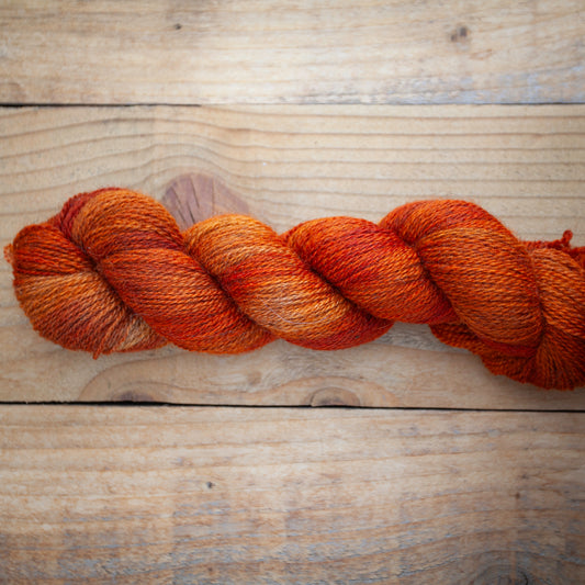 Bluefaced Leicester (BFL)/Mid Brown Masham 4ply hand dyed yarn - Ready to Ship