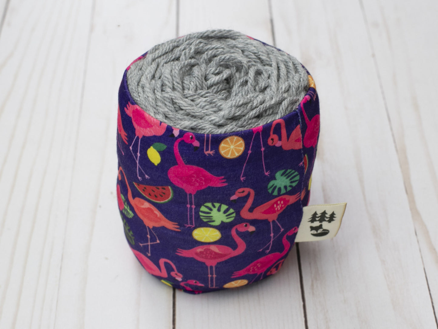 Yarn sleeve (yarn cozy) - Fox & Pine Stitches - Fancy Flamingo