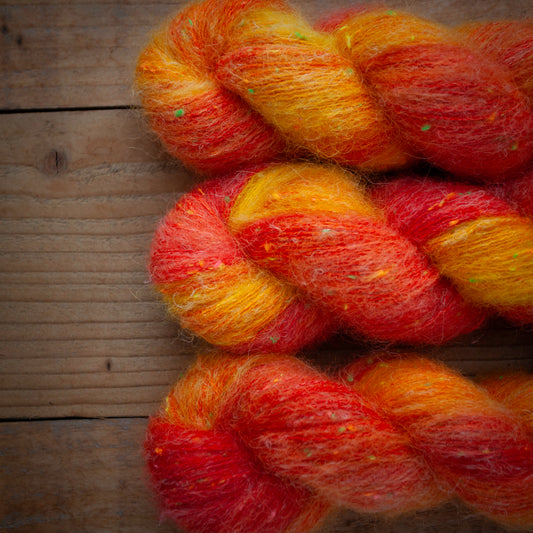 Superwash Merino/Alpaca Neon Tweed - fingering weight - hand dyed yarn - Ready to Ship