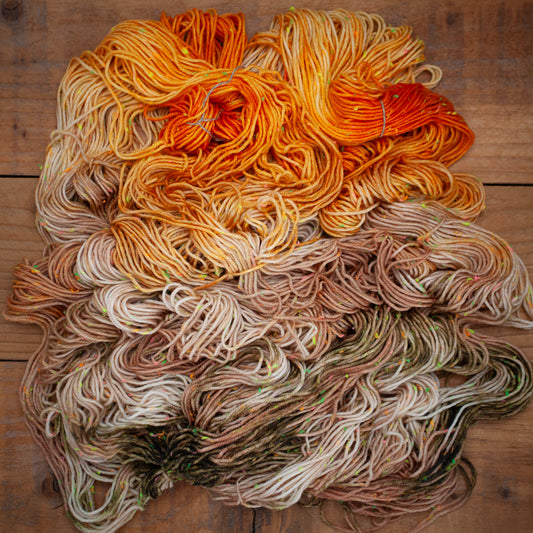 Superwash Merino neon tweed DK hand dyed yarn - Ready to Ship