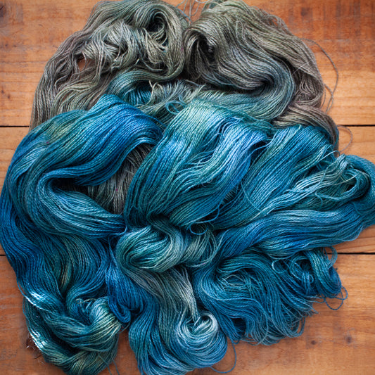 Corriedale Mohair 4ply hand dyed yarn - Ready to Ship