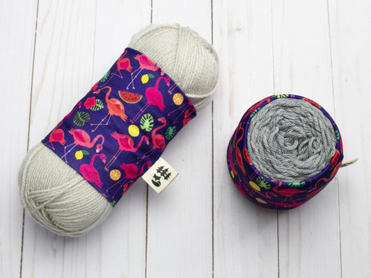 Yarn sleeve (yarn cozy) - Fox & Pine Stitches - Fancy Flamingo