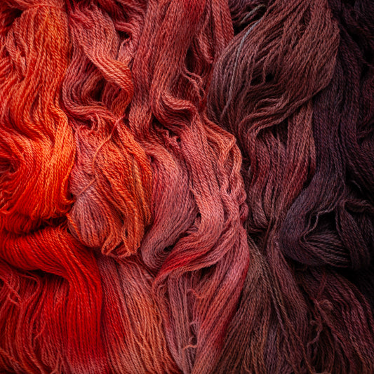 Gradient set of 5 skeins - Bluefaced Leicester (BFL)/Fine Masham 4ply hand dyed yarn - sweater or shawl set - Ready to Ship