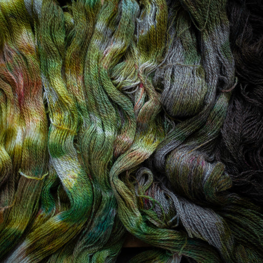 Gradient set of 5 skeins - Bluefaced Leicester (BFL)/Fine Masham 4ply hand dyed yarn - sweater or shawl set - Ready to Ship