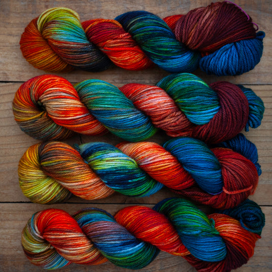 100% Superwash Merino - DK weight - hand dyed yarn - in stock and  ready to ship