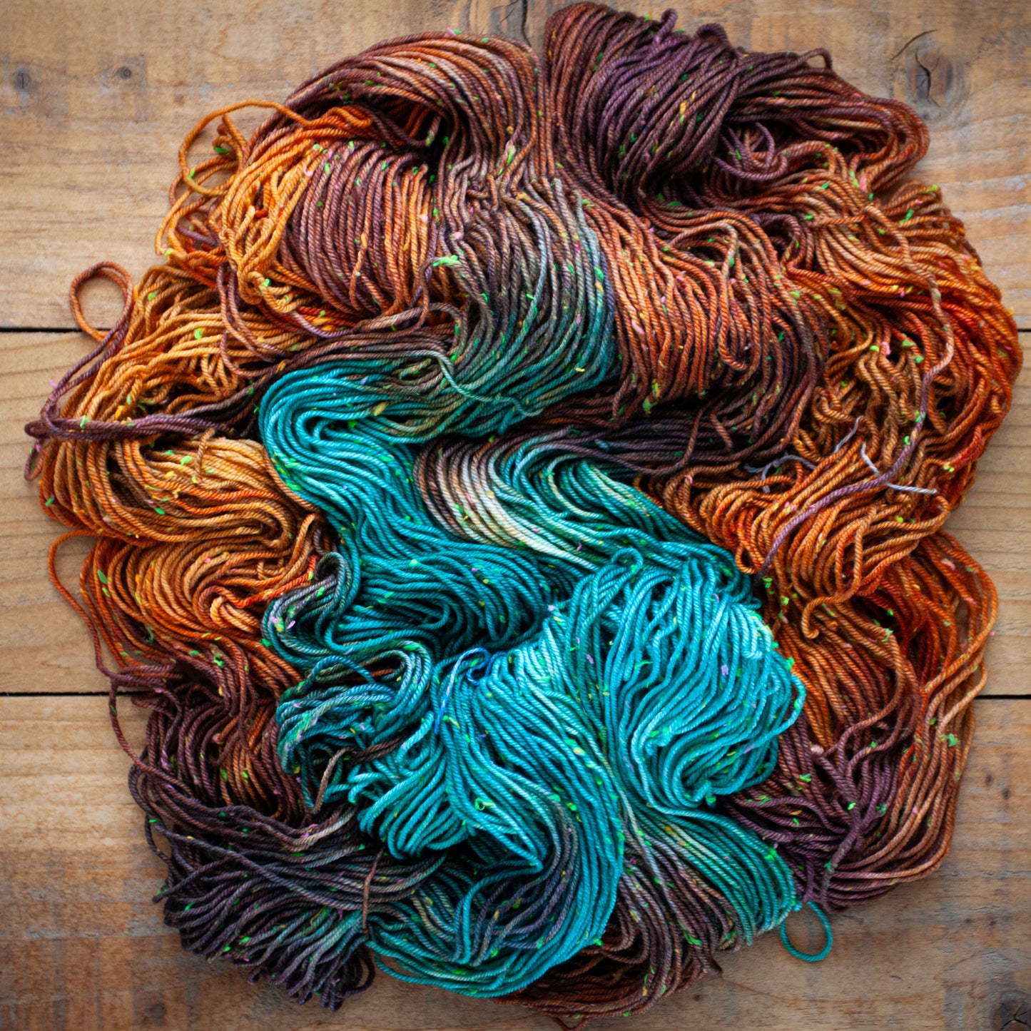 Superwash Merino neon tweed DK hand dyed yarn - Ready to Ship