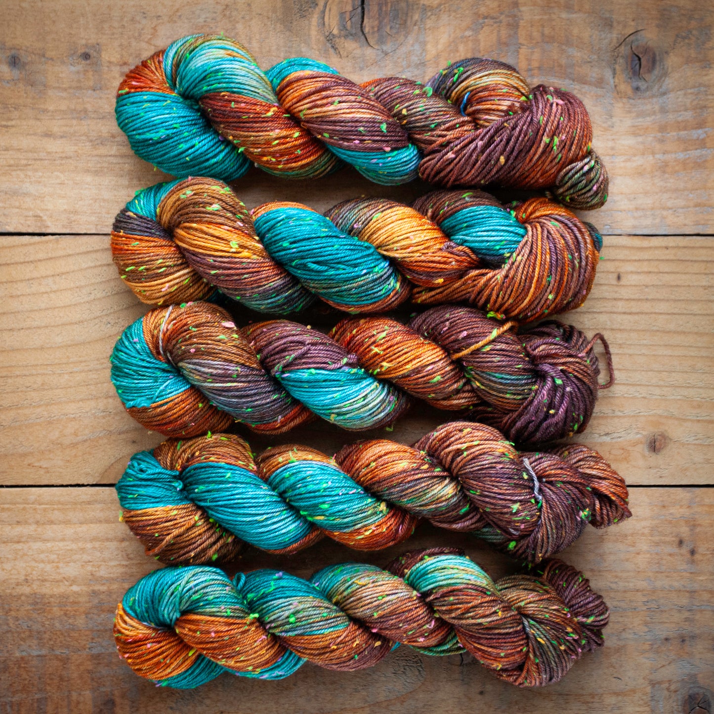 Superwash Merino neon tweed DK hand dyed yarn - Ready to Ship