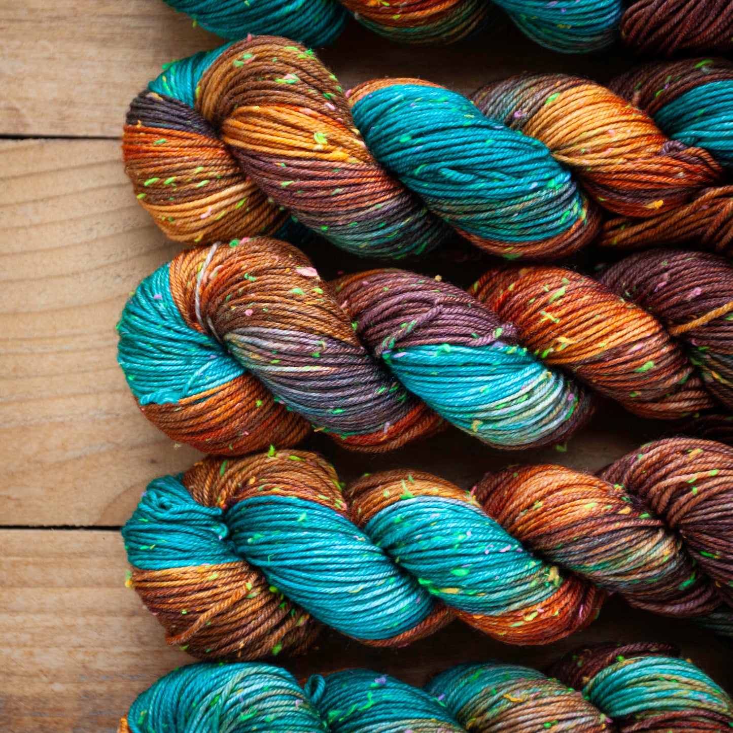 Superwash Merino neon tweed DK hand dyed yarn - Ready to Ship