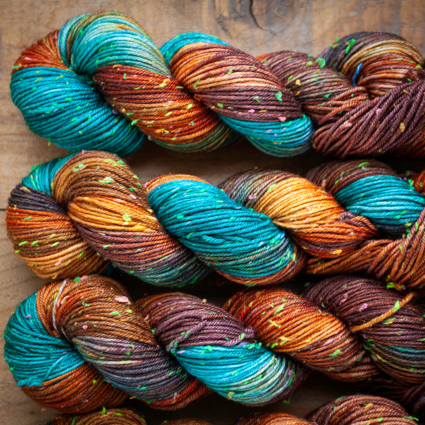 Superwash Merino neon tweed DK hand dyed yarn - Ready to Ship