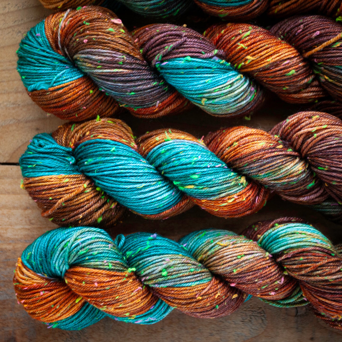 Superwash Merino neon tweed DK hand dyed yarn - Ready to Ship