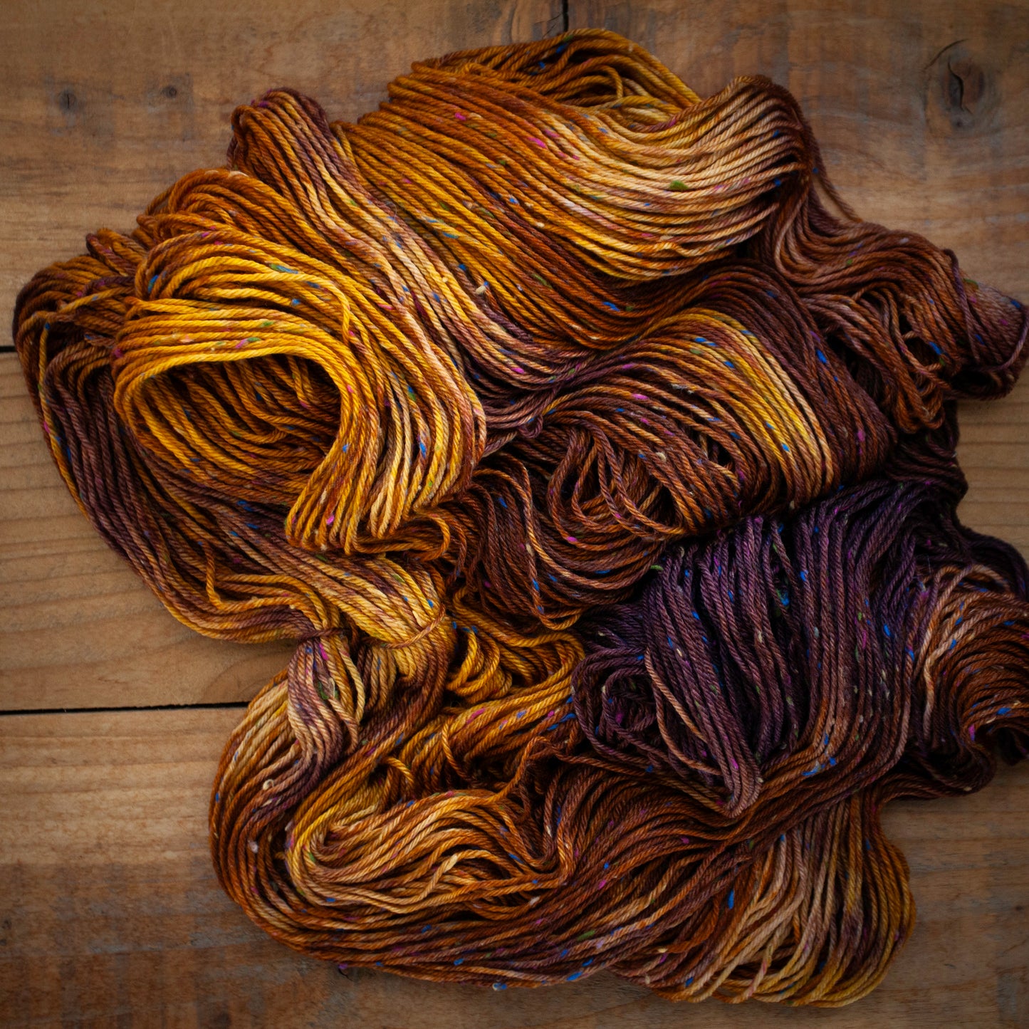 Superwash Merino multi-coloured tweed DK hand dyed yarn - Ready to Ship