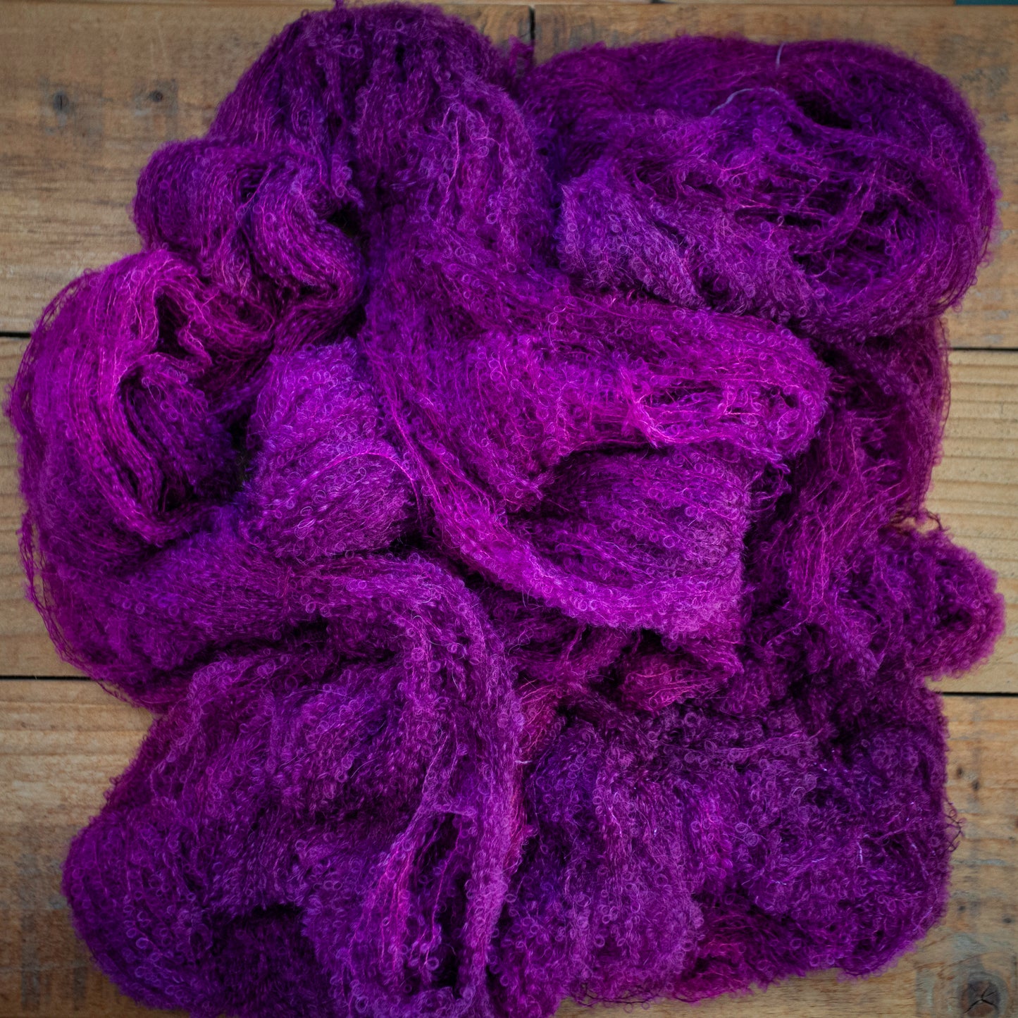 Alpaca boucle hand dyed yarn - Ready to Ship