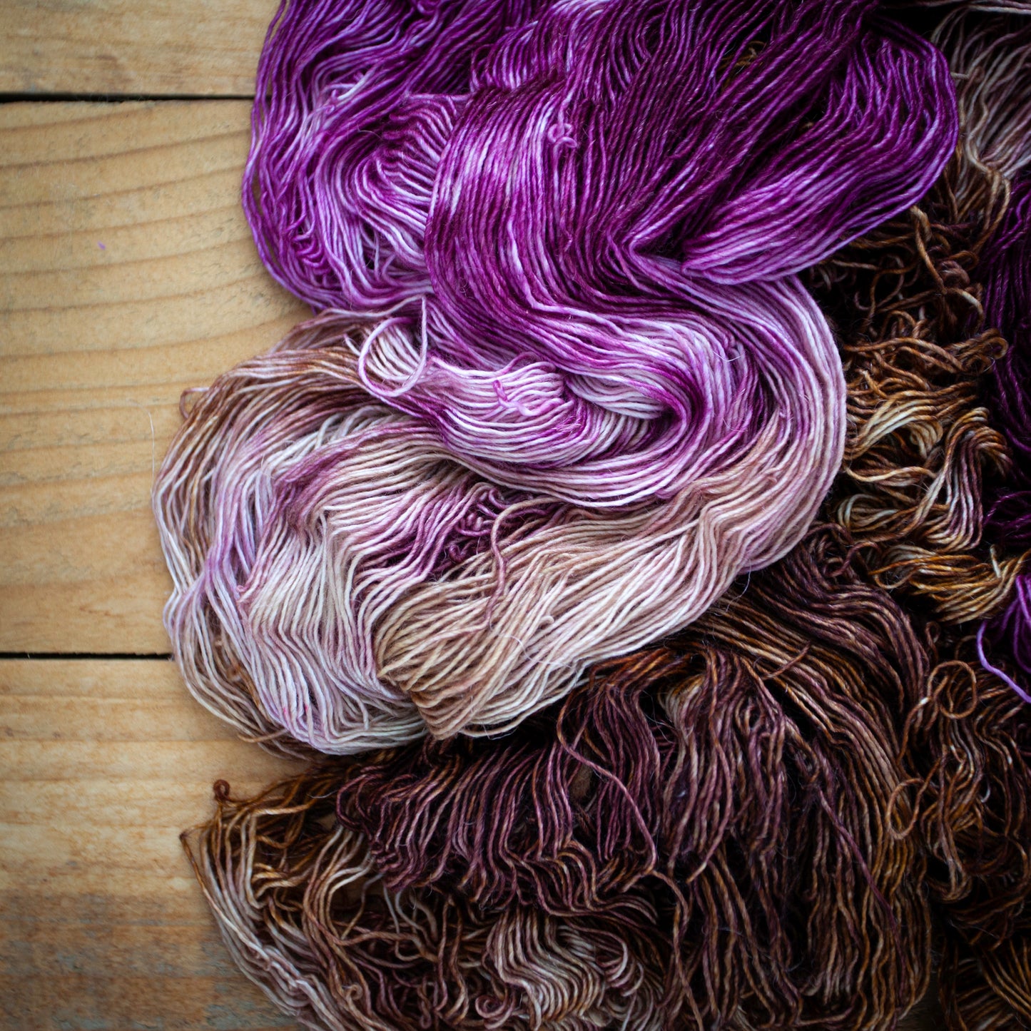 Superwash Merino / Linen single ply - hand dyed yarn - Ready to Ship