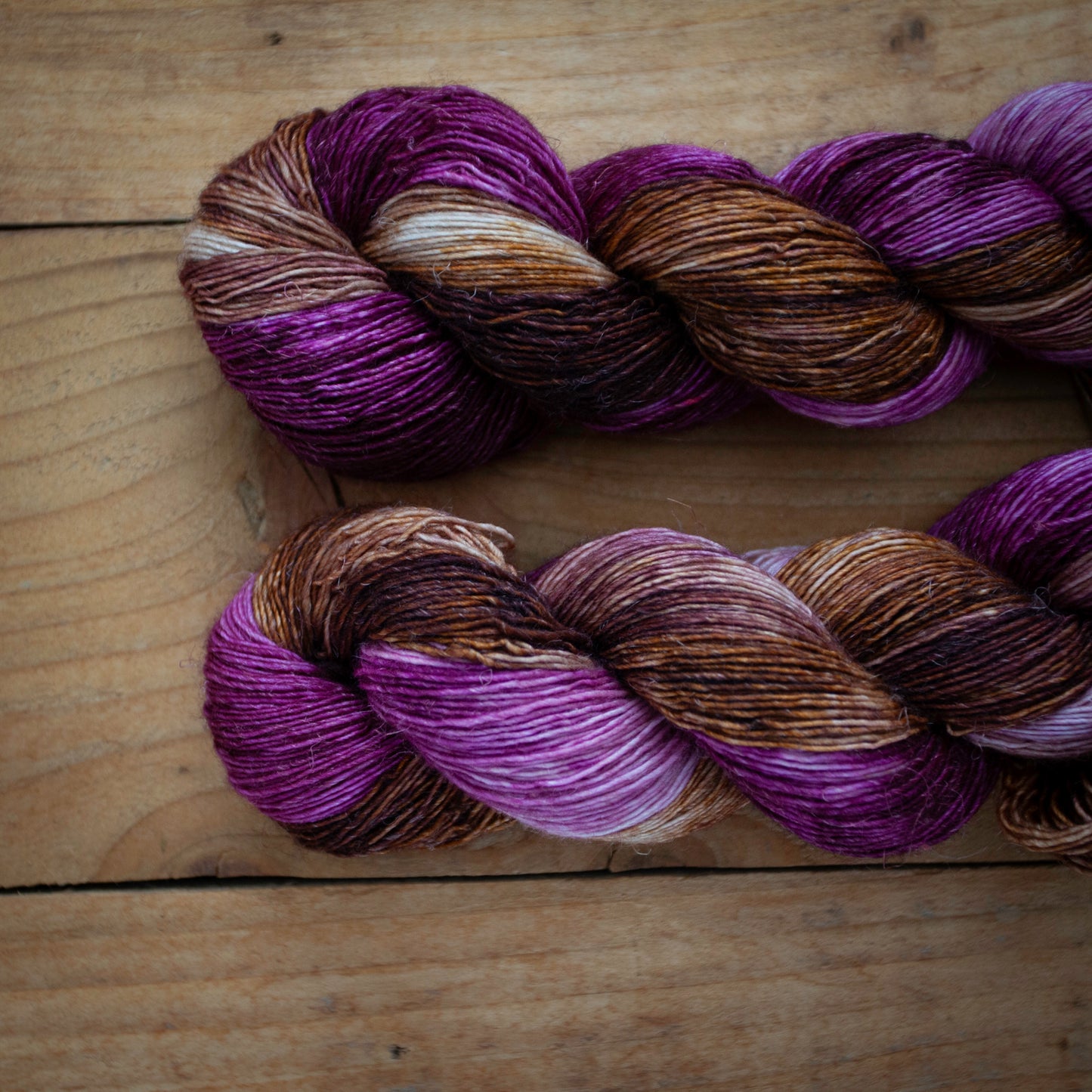 Superwash Merino / Linen single ply - hand dyed yarn - Ready to Ship