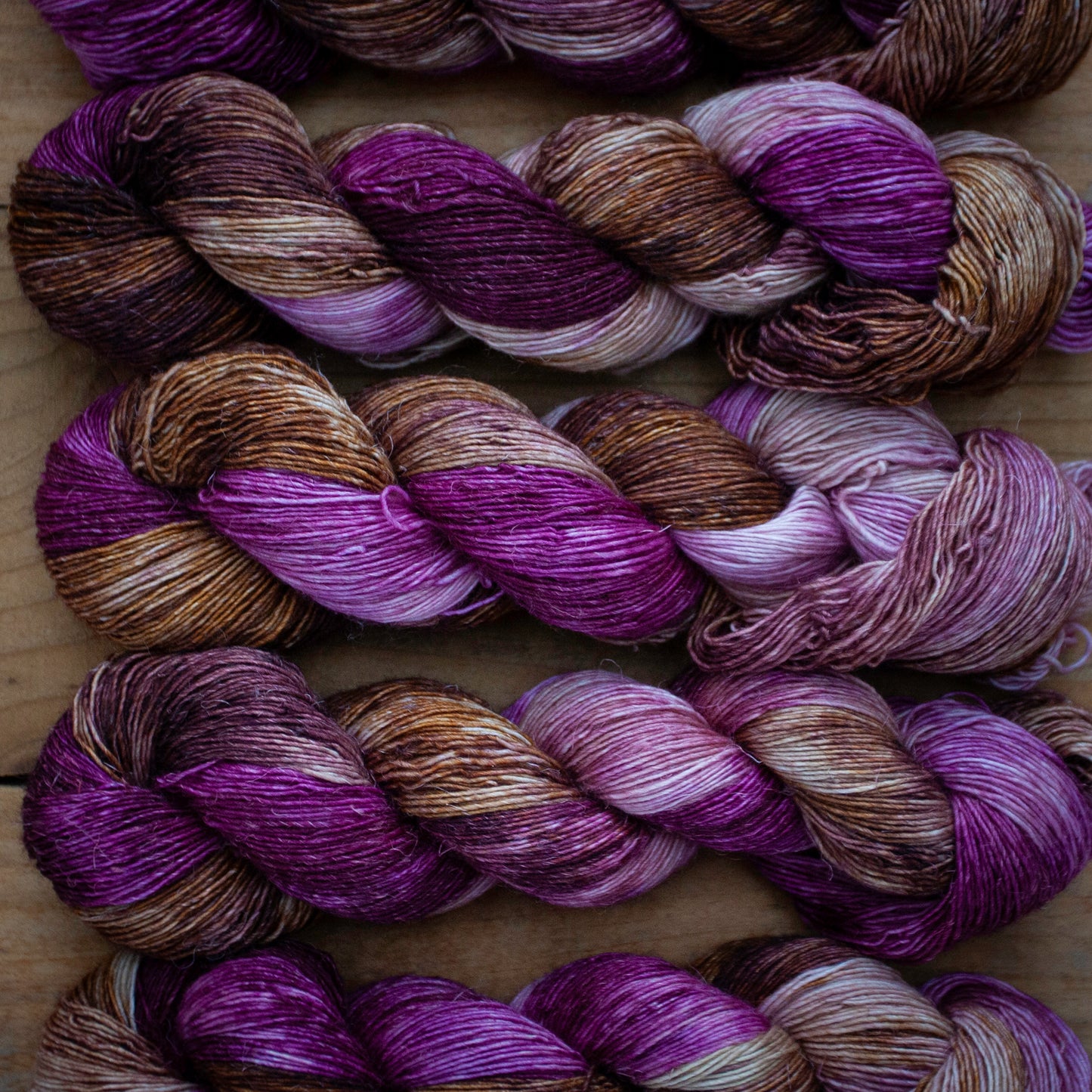 Superwash Merino / Linen single ply - hand dyed yarn - Ready to Ship