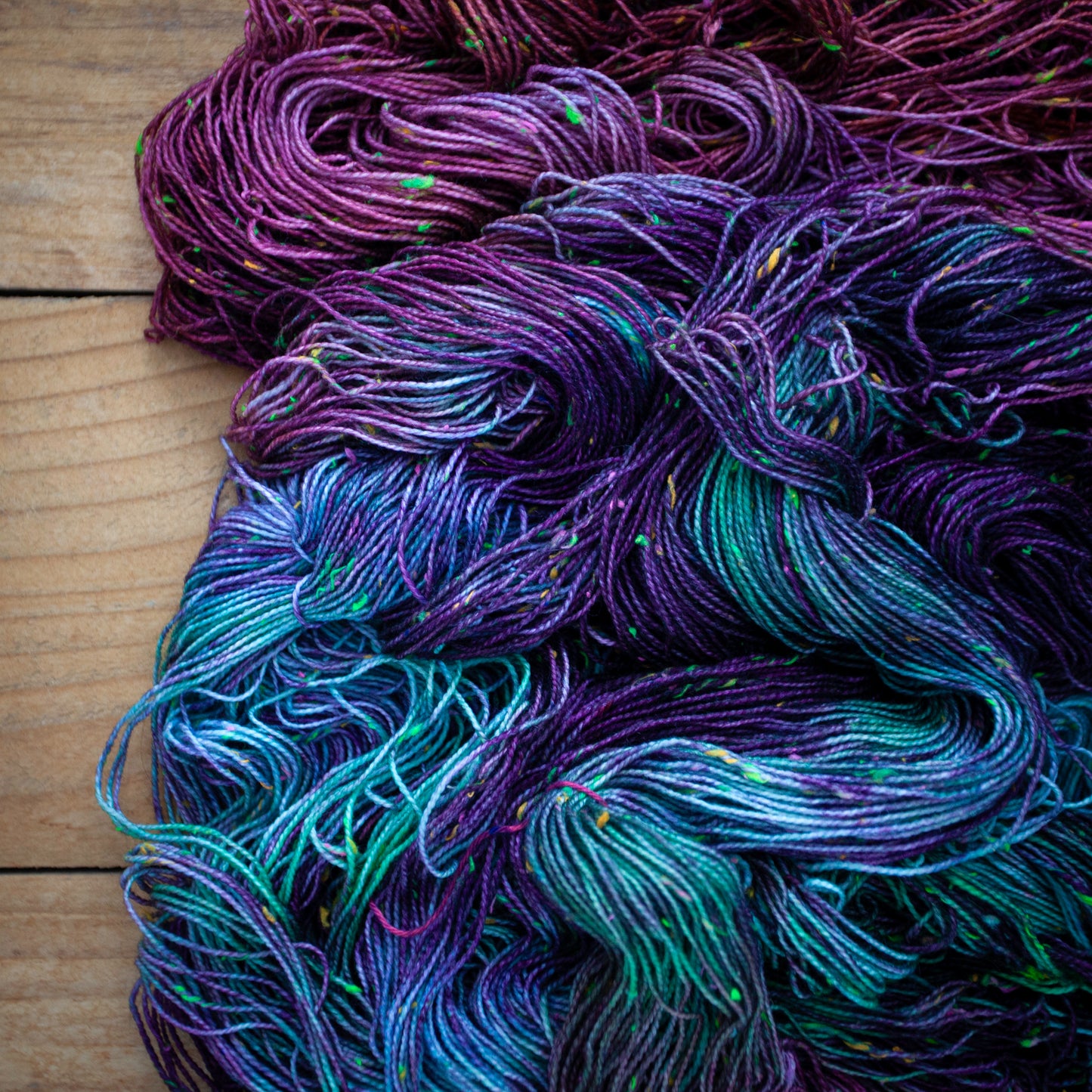 Superwash Merino neon tweed 4 Ply hand dyed yarn - Ready to Ship