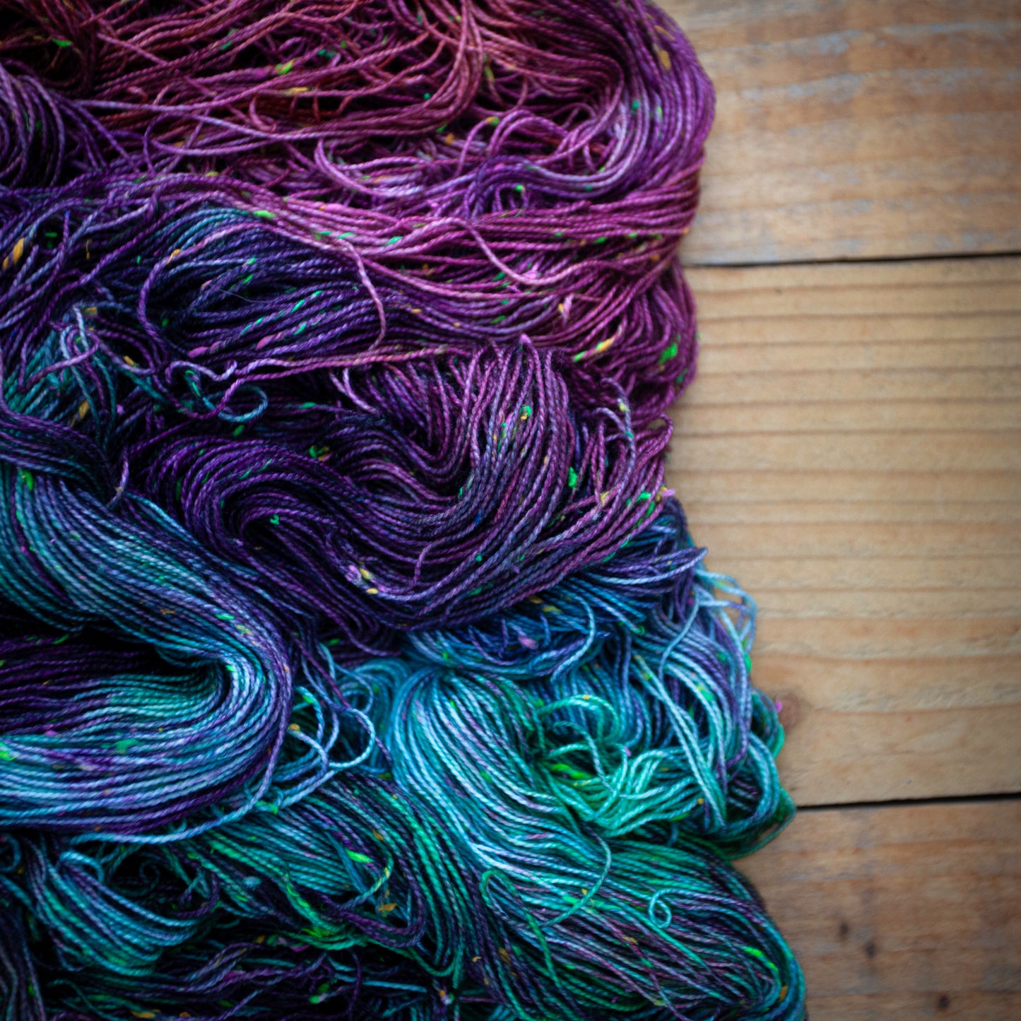 Superwash Merino neon tweed 4 Ply hand dyed yarn - Ready to Ship