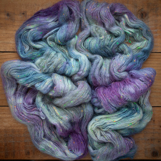 Superwash Merino/Alpaca Neon Tweed fluff - fingering weight - hand dyed yarn - Ready to Ship