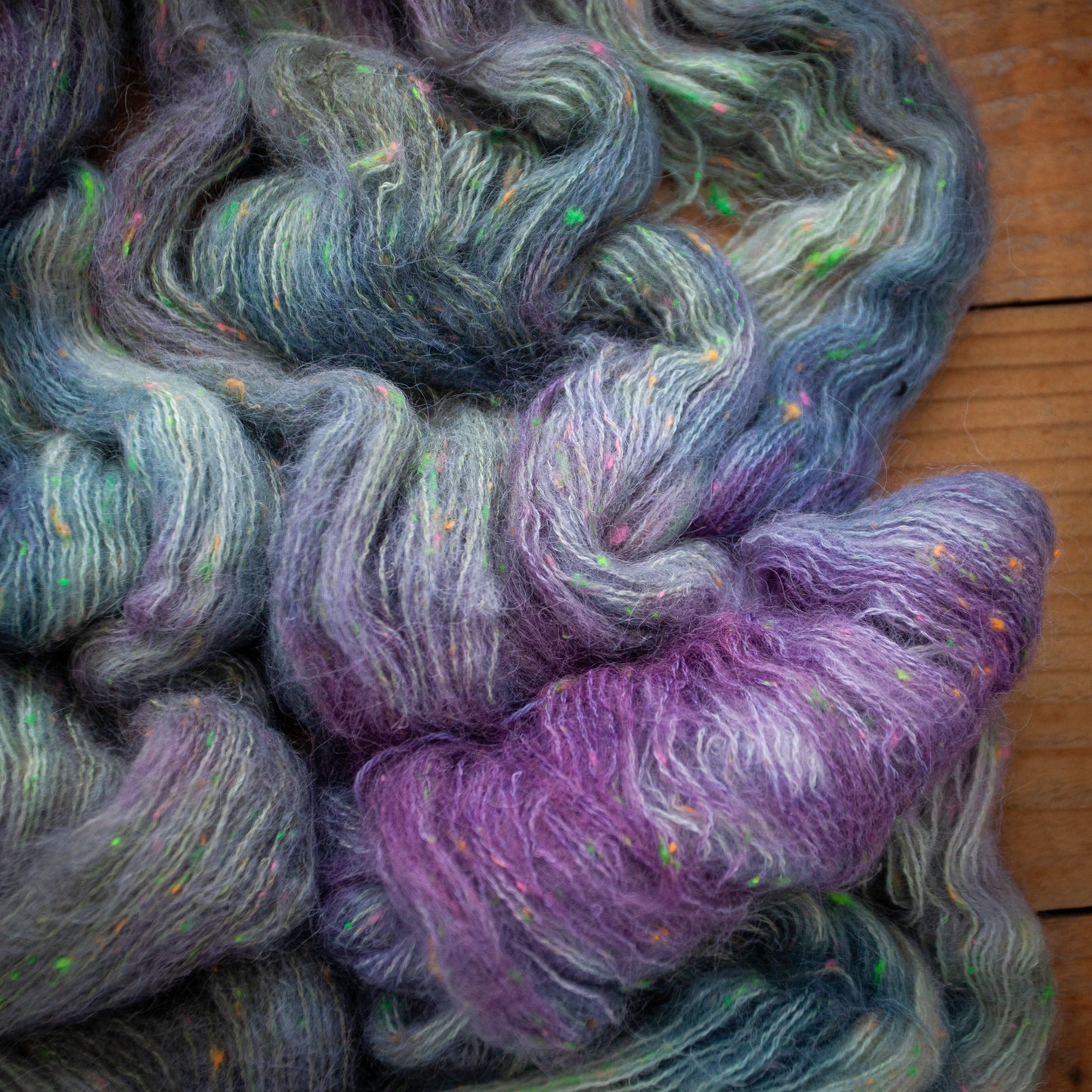Superwash Merino/Alpaca Neon Tweed fluff - fingering weight - hand dyed yarn - Ready to Ship