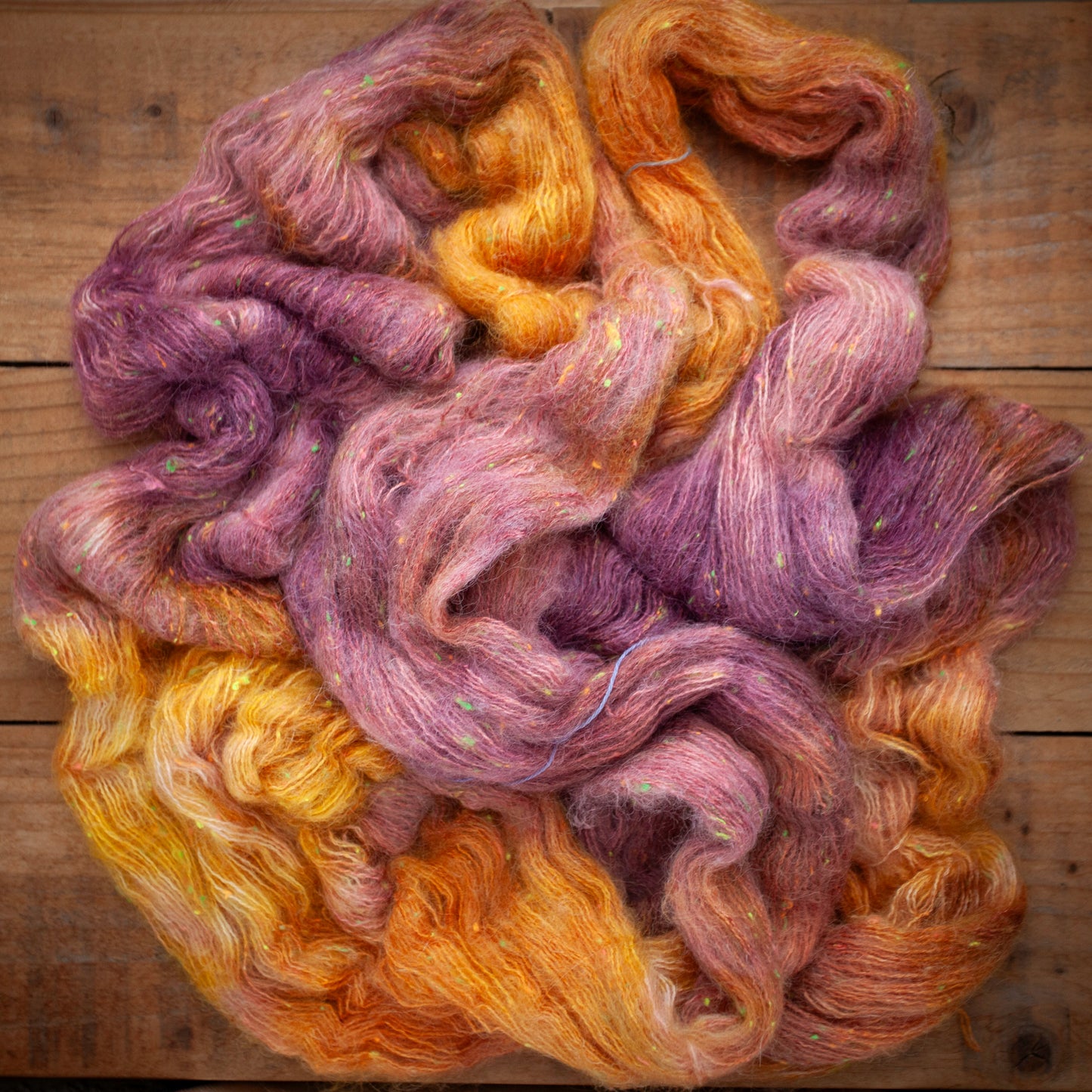 Superwash Merino/Alpaca Neon Tweed fluff - fingering weight - hand dyed yarn - Ready to Ship