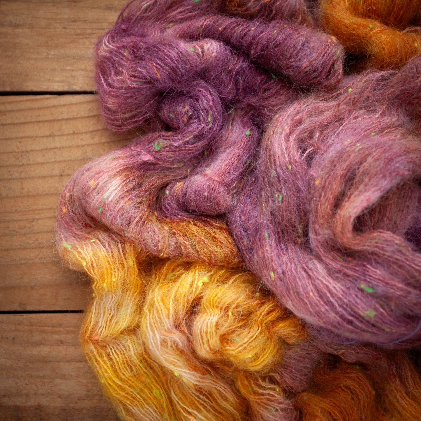 Superwash Merino/Alpaca Neon Tweed fluff - fingering weight - hand dyed yarn - Ready to Ship