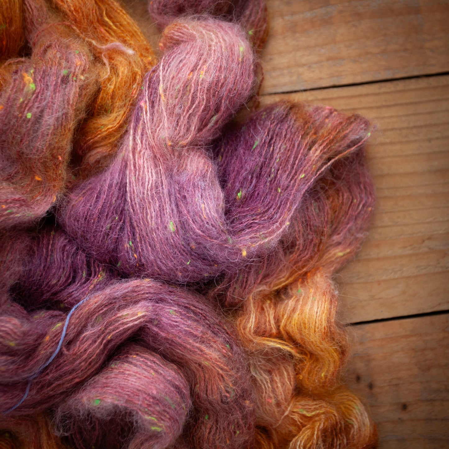 Superwash Merino/Alpaca Neon Tweed fluff - fingering weight - hand dyed yarn - Ready to Ship