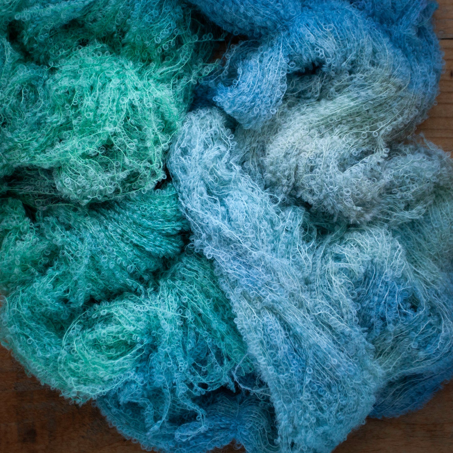 Alpaca boucle hand dyed yarn - Ready to Ship