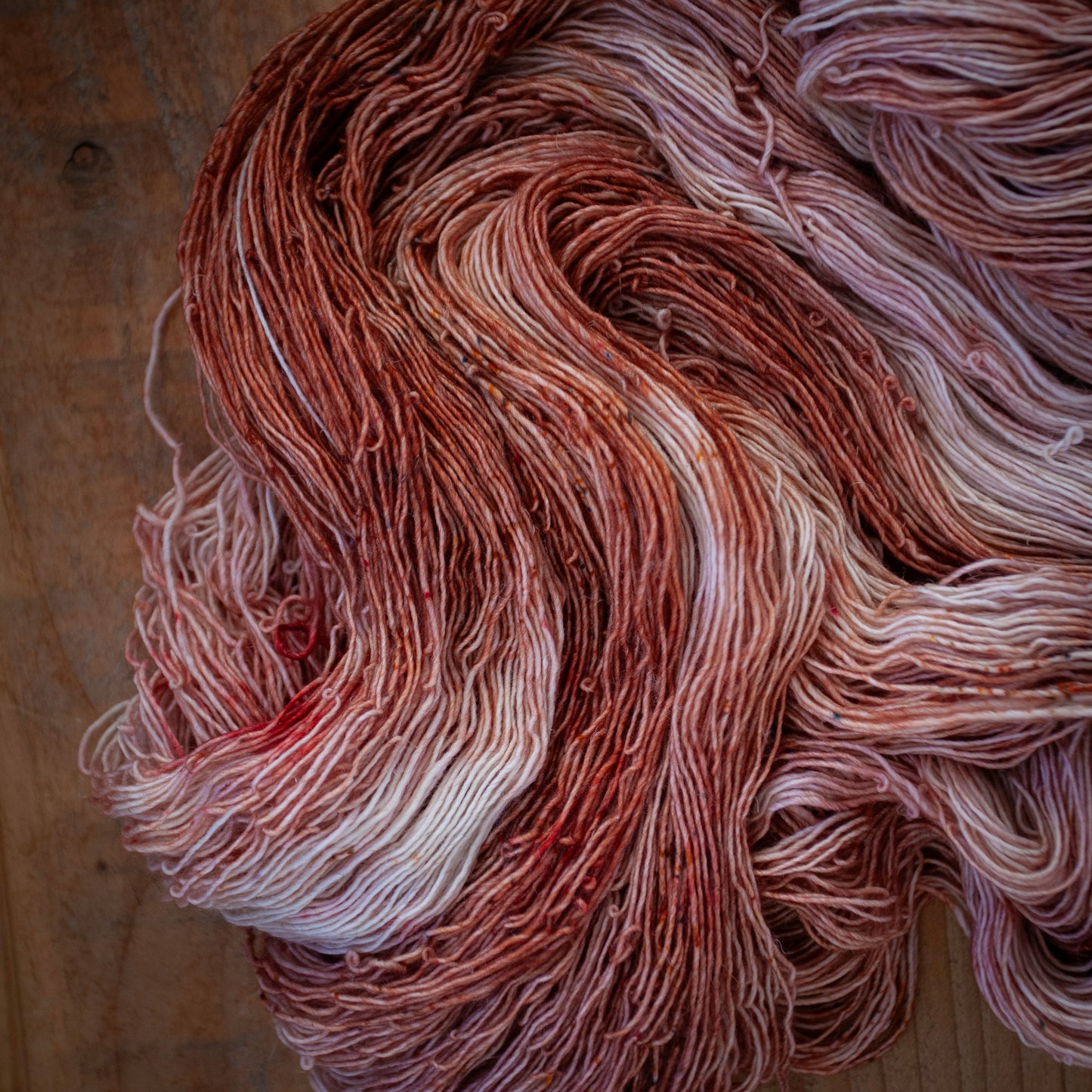 Superwash Merino / Linen single ply - hand dyed yarn - Ready to Ship