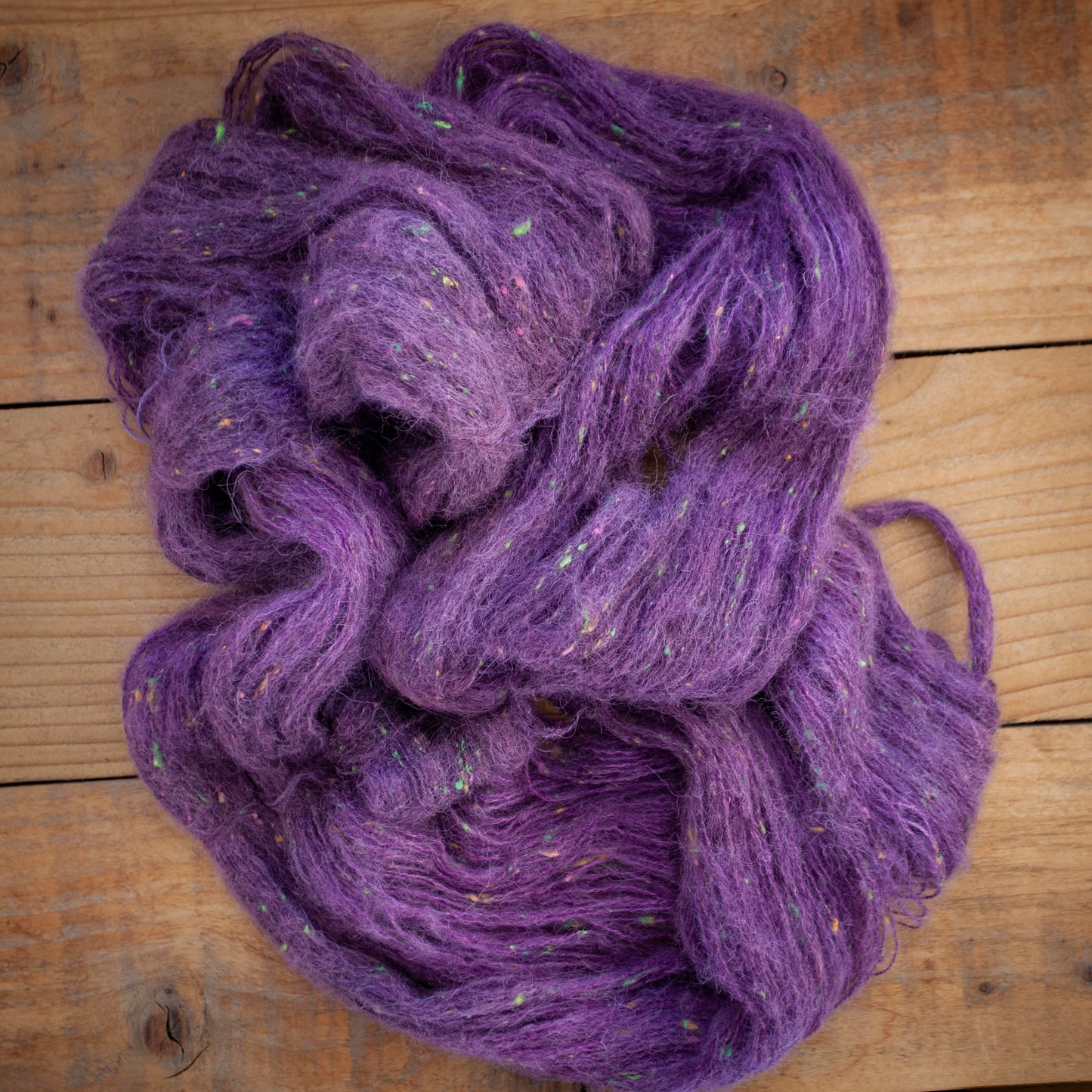 Superwash Merino/Alpaca Neon Tweed fluff - fingering weight - hand dyed yarn - Ready to Ship