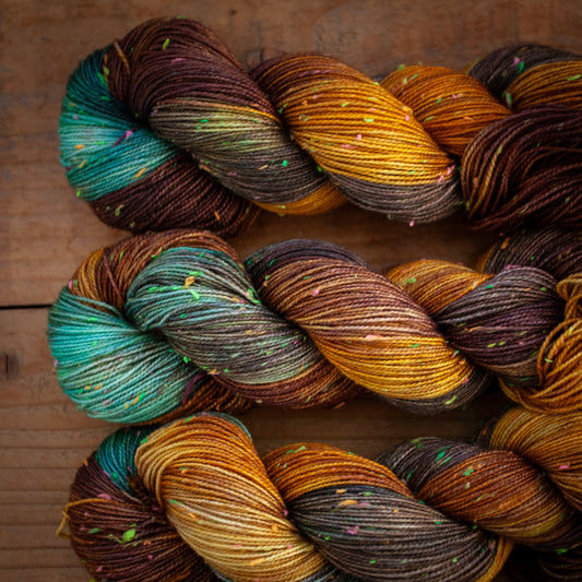 Superwash Merino neon tweed 4 Ply hand dyed yarn - Ready to Ship