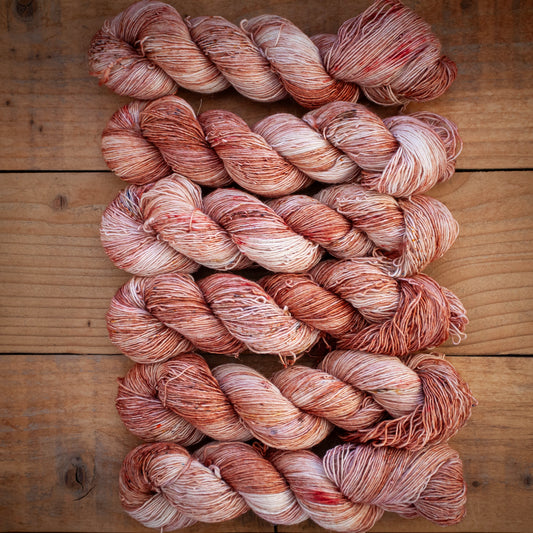 Superwash Merino / Linen single ply - hand dyed yarn - Ready to Ship