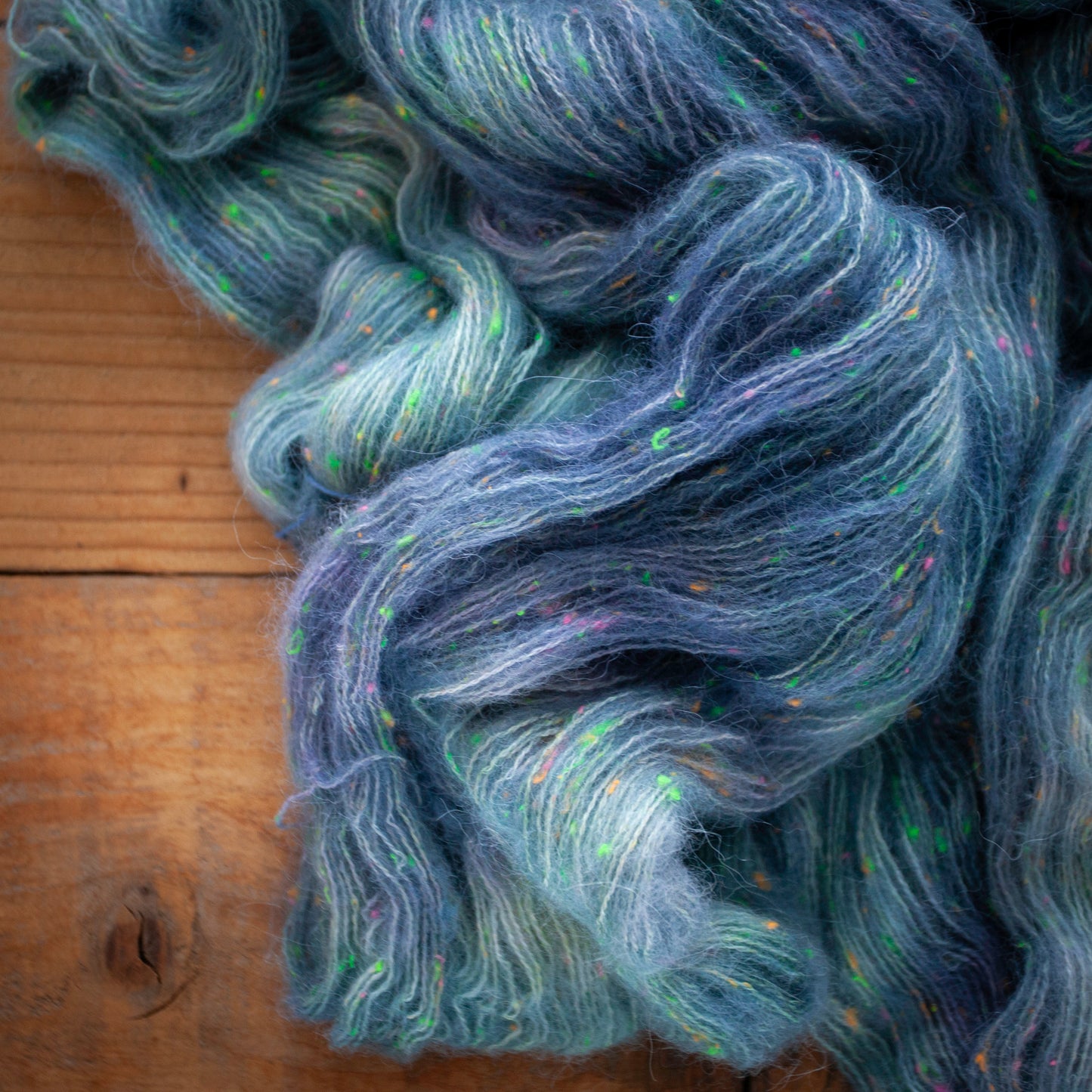 Superwash Merino/Alpaca Neon Tweed fluff - fingering weight - hand dyed yarn - Ready to Ship