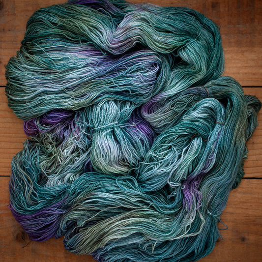 Superwash Bluefaced Leicester (BFL)/Silk - lace weight - hand dyed yarn - Ready to Ship