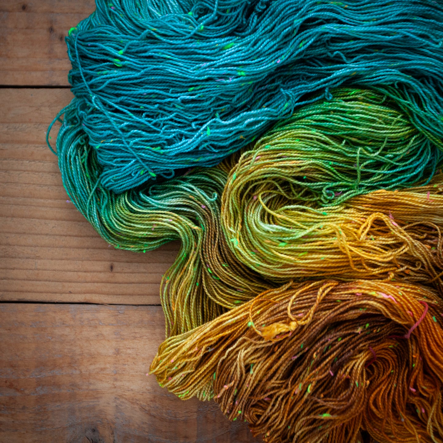 Superwash Merino neon tweed 4 Ply hand dyed yarn - Ready to Ship