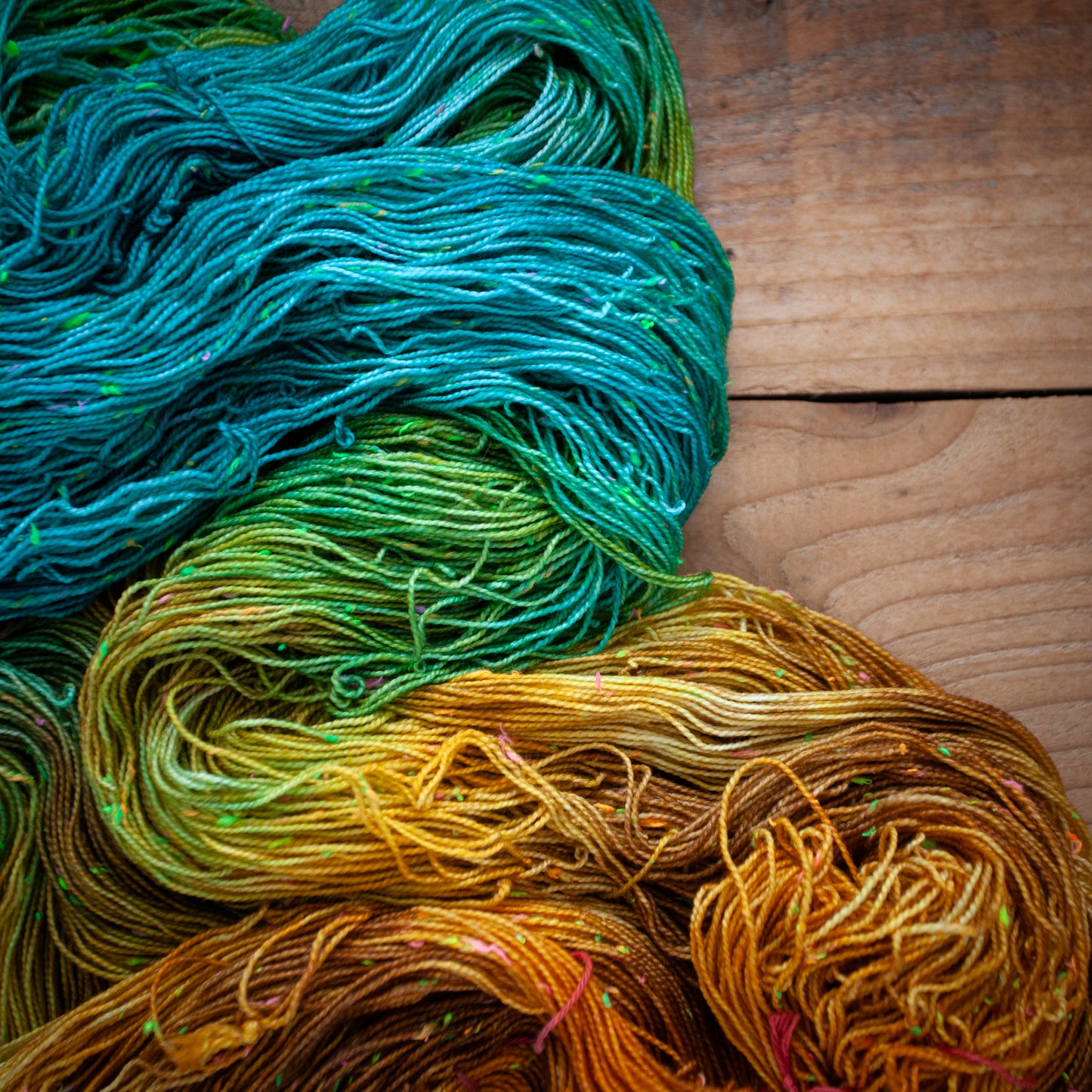 Superwash Merino neon tweed 4 Ply hand dyed yarn - Ready to Ship