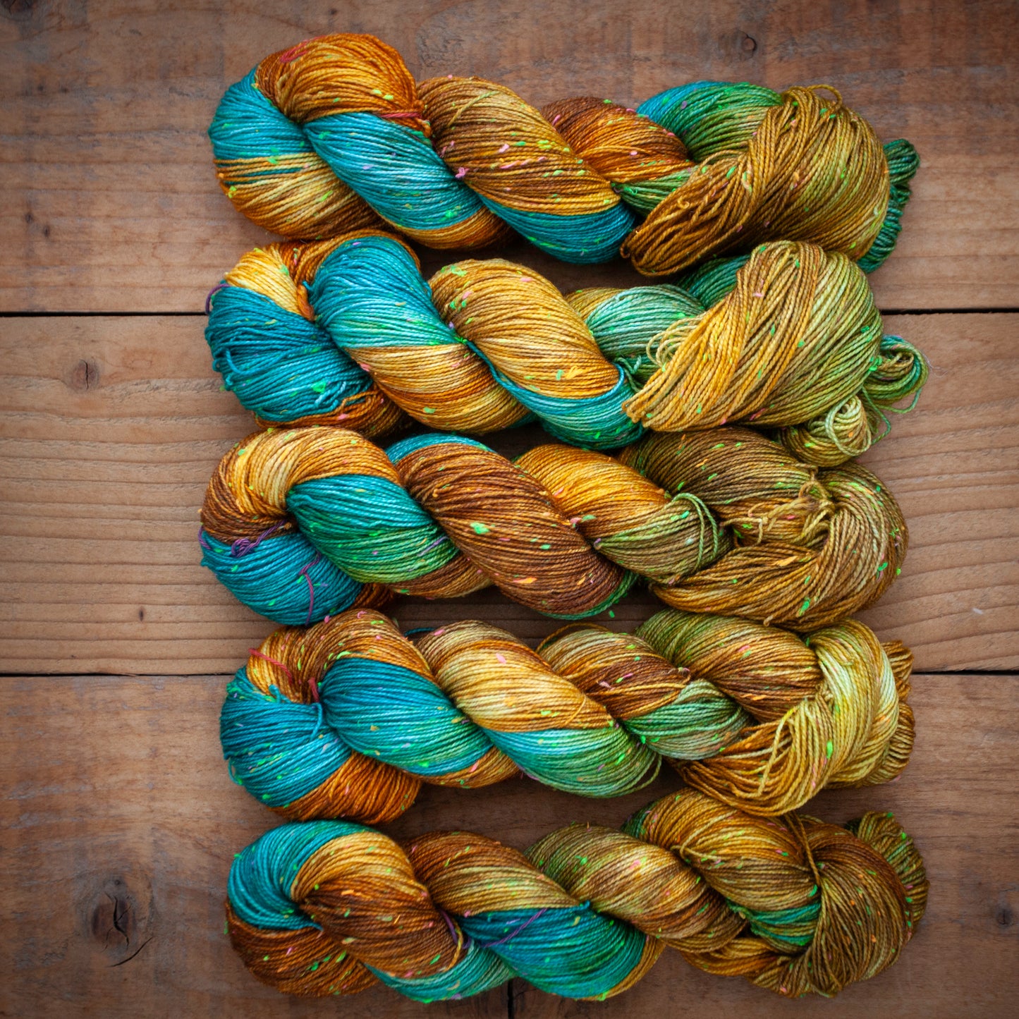 Superwash Merino neon tweed 4 Ply hand dyed yarn - Ready to Ship