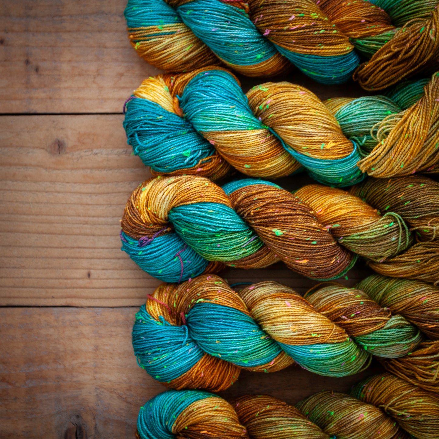 Superwash Merino neon tweed 4 Ply hand dyed yarn - Ready to Ship