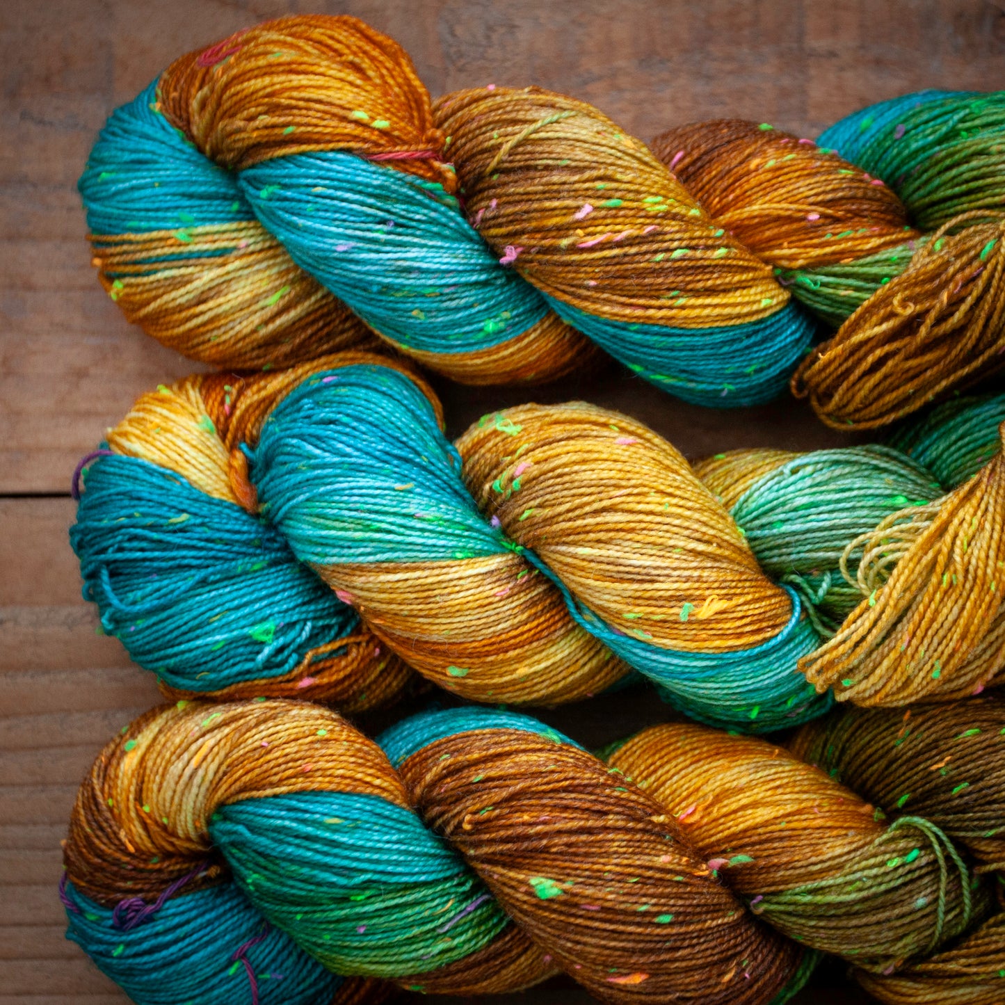 Superwash Merino neon tweed 4 Ply hand dyed yarn - Ready to Ship