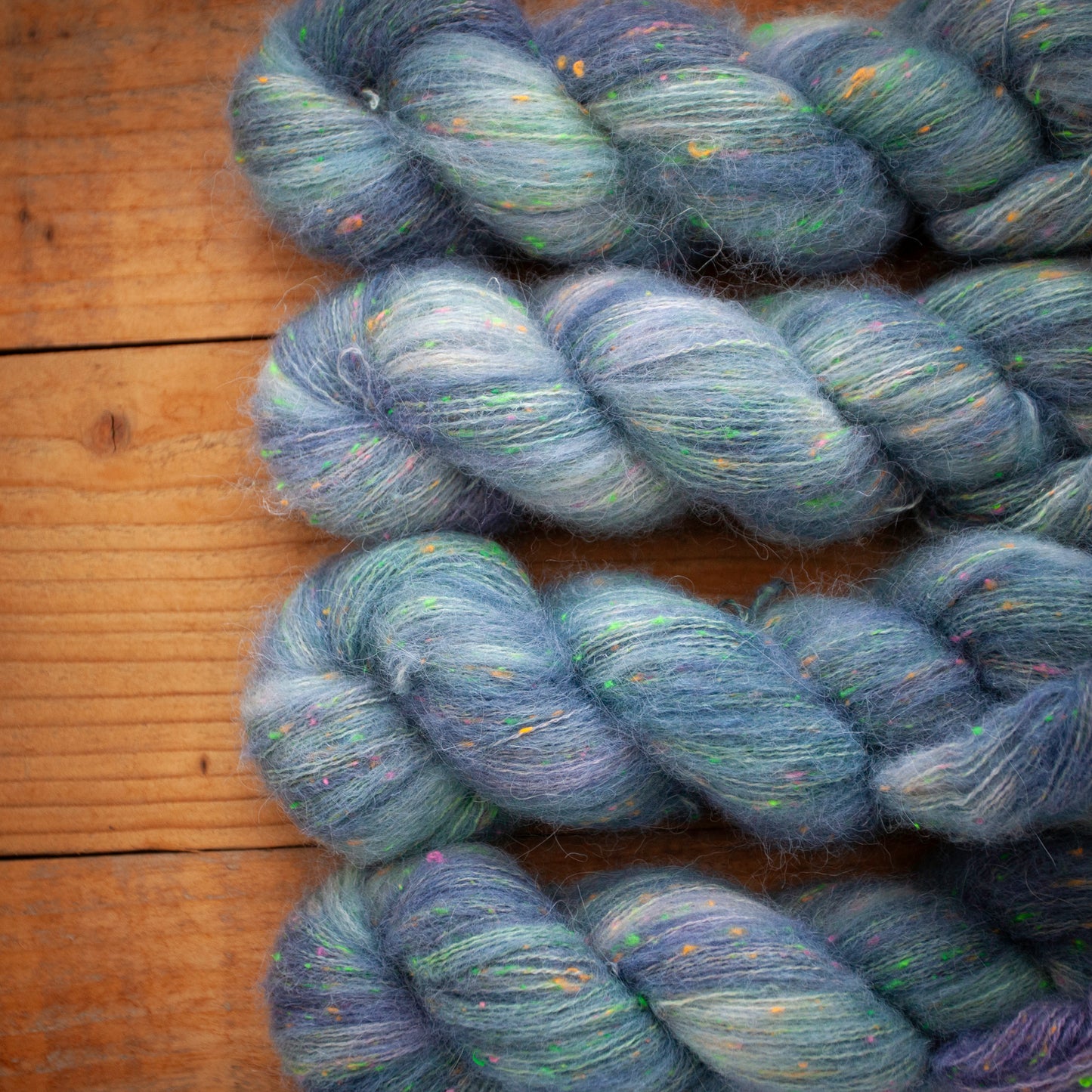 Superwash Merino/Alpaca Neon Tweed fluff - fingering weight - hand dyed yarn - Ready to Ship