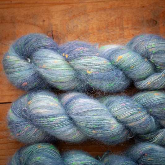 Superwash Merino/Alpaca Neon Tweed fluff - fingering weight - hand dyed yarn - Ready to Ship