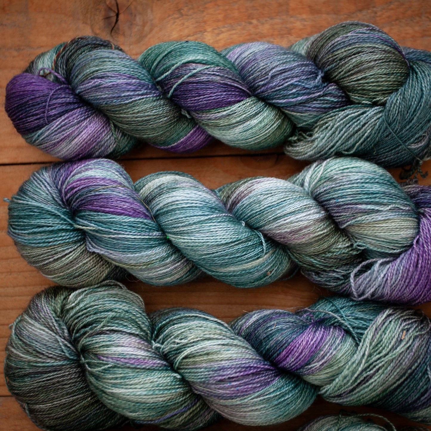 Superwash Bluefaced Leicester (BFL)/Silk - lace weight - hand dyed yarn - Ready to Ship