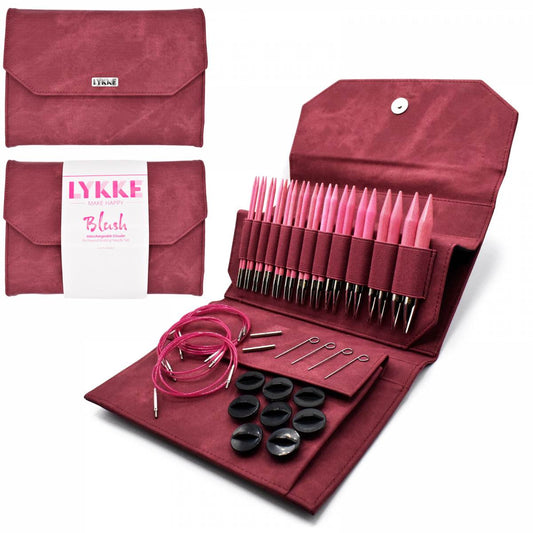 Lykke Blush 5" Full Interchangeable Needle Set – Crimson Denim
