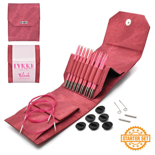 Lykke Blush 5" Interchangeable Needle Starter Set – Crimson